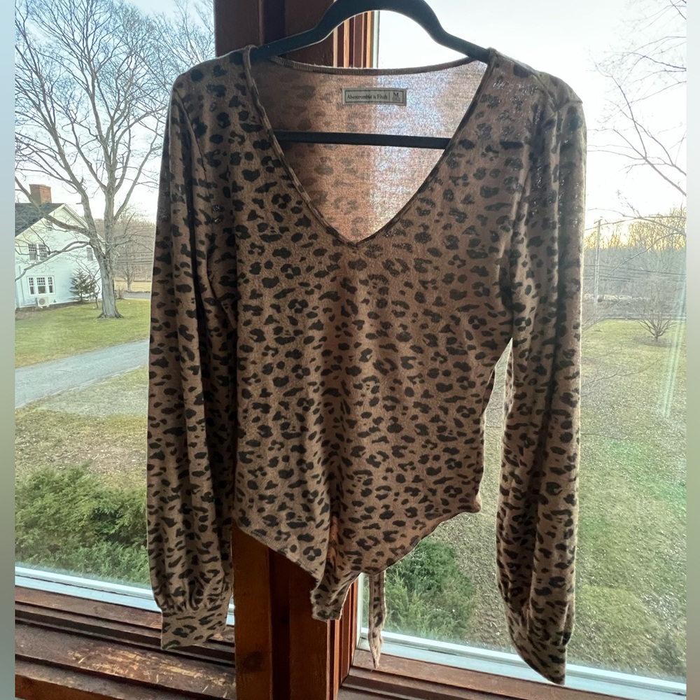 Abercrombie Leopard Print Sweater Bodysuit